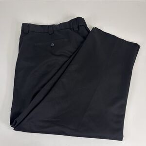 Oak Hill 54 x 28 Dress Pants All Black Flat Front 100% Polyester Formal
